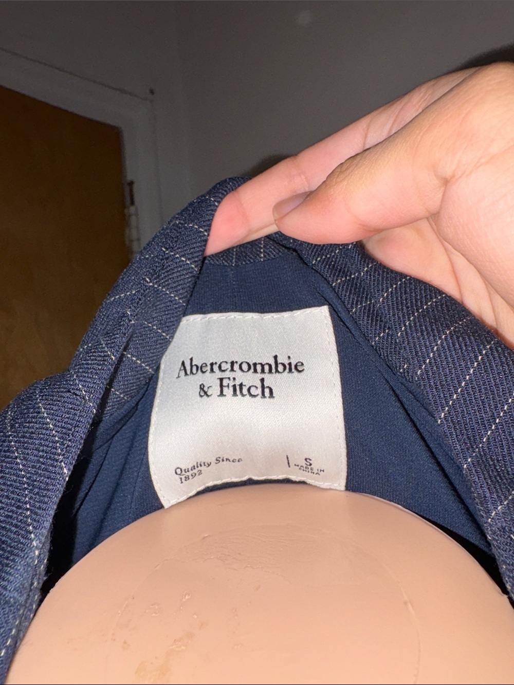 Abercrombie & Fitch Navy Pinstripe Button-Front Mini Dress - Picture 5 of 8